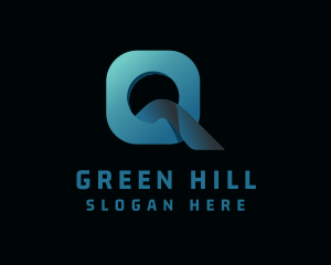 Gradient Mountain Letter Q logo
