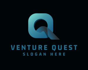 Gradient Mountain Letter Q logo