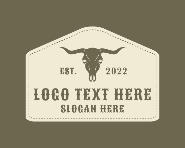 Bull Skull logo example 2