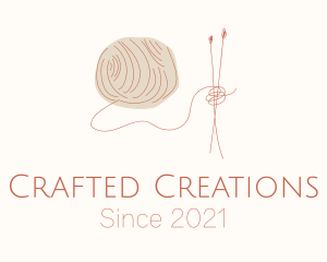 Knitting Needle Yarn logo design