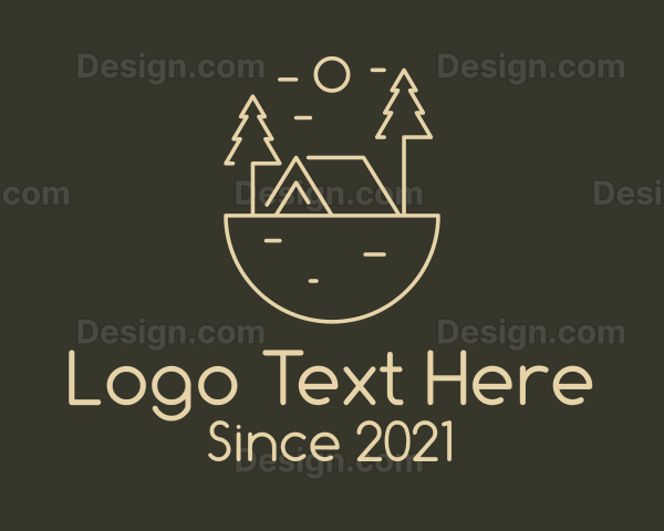 Minimalist Forest Cabin Logo