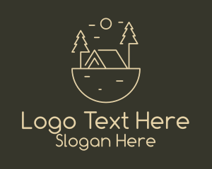 Minimalist Forest Cabin Logo