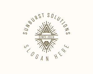 Hipster Diamond Sunrays logo design