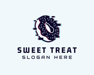 Glitch Donut Dessert logo