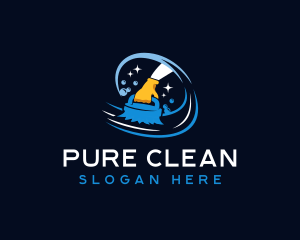 Janitorial Cleaning Brush logo design