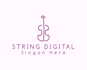 Minimalist Cello Violin logo design