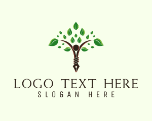 Tree - Organic Pen Writer logo design