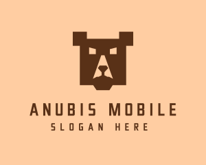 Digital Pixel Bear logo design