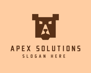 Digital Pixel Bear logo design