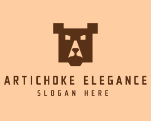 Digital Pixel Bear logo design