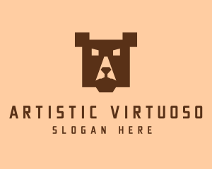 Digital Pixel Bear logo design