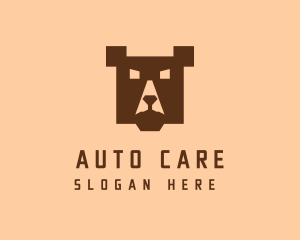 Digital Pixel Bear logo design