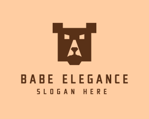 Digital Pixel Bear logo design