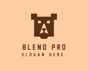 Digital Pixel Bear logo design