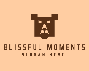 Digital Pixel Bear logo design