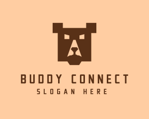 Digital Pixel Bear logo design