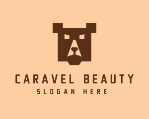 Digital Pixel Bear logo design