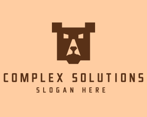 Digital Pixel Bear logo design