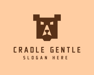 Digital Pixel Bear logo design