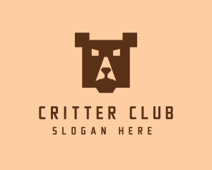 Digital Pixel Bear logo design