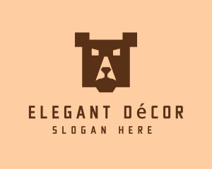 Digital Pixel Bear logo design