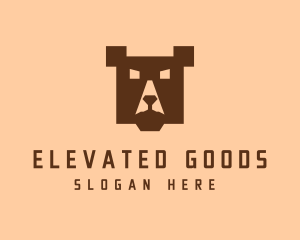 Digital Pixel Bear logo design