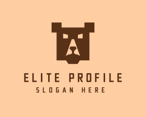 Digital Pixel Bear logo design