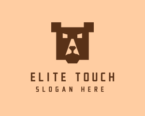 Digital Pixel Bear logo design