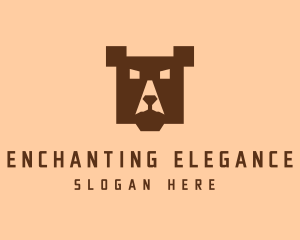 Digital Pixel Bear logo design