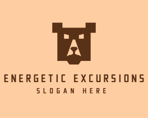 Digital Pixel Bear logo design