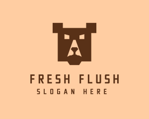 Digital Pixel Bear logo design