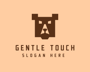 Digital Pixel Bear logo design