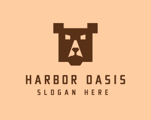 Digital Pixel Bear logo design