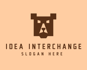 Digital Pixel Bear logo design