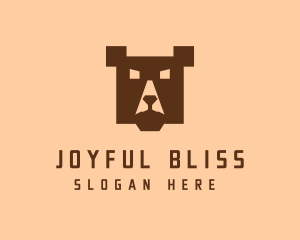 Digital Pixel Bear logo design