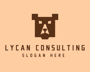 Digital Pixel Bear logo design