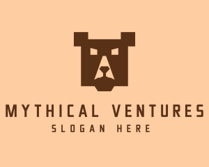 Digital Pixel Bear logo design