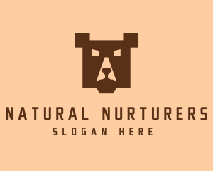 Digital Pixel Bear logo design