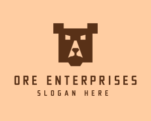 Digital Pixel Bear logo design