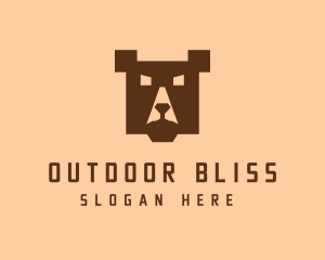 Digital Pixel Bear logo design