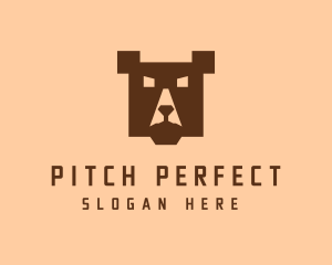 Digital Pixel Bear logo design