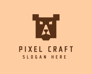 Digital Pixel Bear logo design