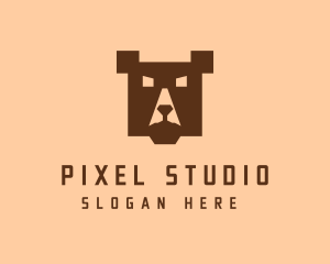 Digital Pixel Bear logo design