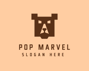 Digital Pixel Bear logo design