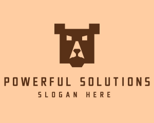 Digital Pixel Bear logo design