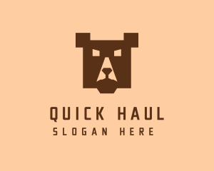 Digital Pixel Bear logo design