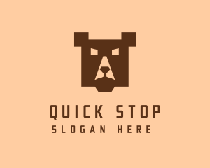 Digital Pixel Bear logo design