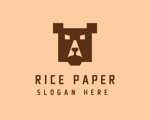 Digital Pixel Bear logo design