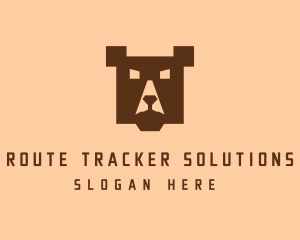 Digital Pixel Bear logo design