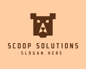 Digital Pixel Bear logo design